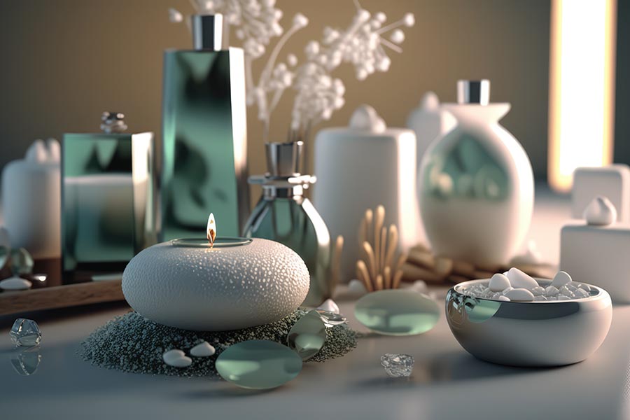 Serene and Calming Abstract Spa Concept Background in Pastel Col
